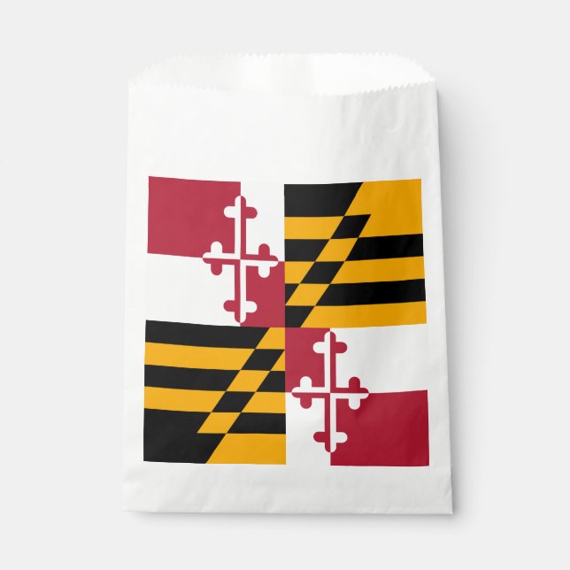 Dynamic Maryland State Flag Graphic on a Favour Bag (Front)