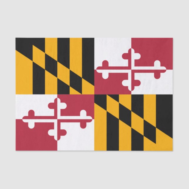 Dynamic Maryland State Flag Graphic on a Tissue Paper (Front)