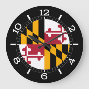 Dynamic Maryland State Flag on a Large Clock