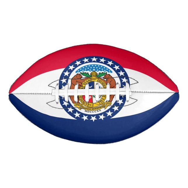 Dynamic Missouri State Flag Graphic on a Football (Front)