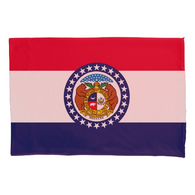 Dynamic Missouri State Flag Graphic on a Pillowcase (Front)