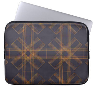 Dynamic, modern, cool, abstract line pattern art laptop sleeve