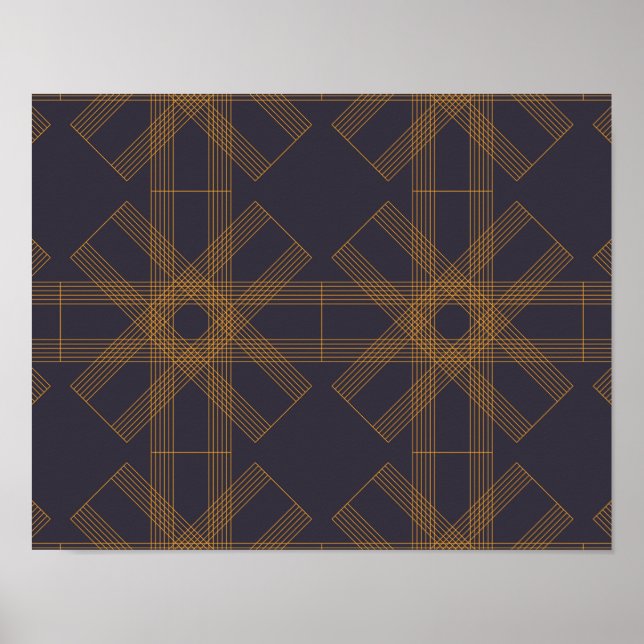 Dynamic, modern, cool, abstract line pattern art poster (Front)