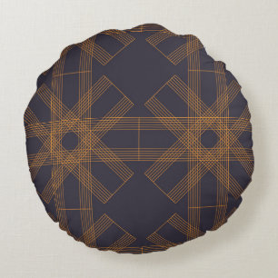 Dynamic, modern, cool, abstract line pattern art round pillow
