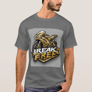 Dynamic Motorcycle with Bold Typography T-Shirt