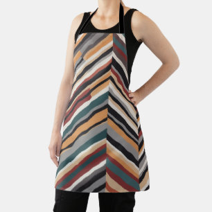 Dynamic multi colour zigzag stripes apron