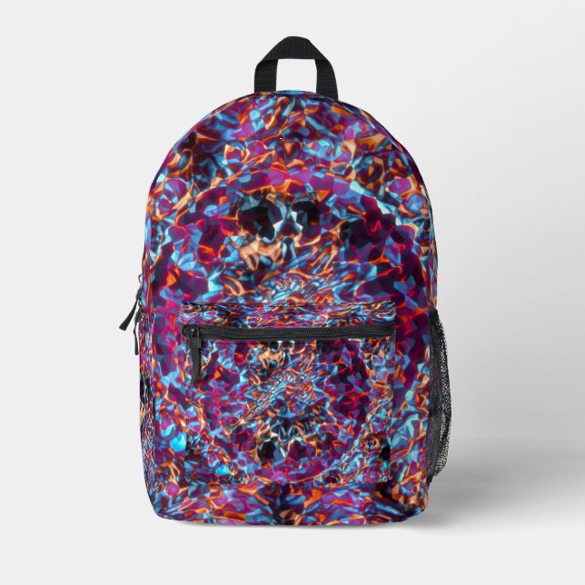 Dynamic Multicolored Abstract Cosmic Textured Printed Backpack (Front)