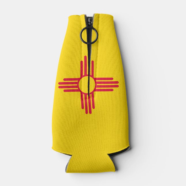 Dynamic New Mexico State Flag Graphic on a Bottle Cooler (Back)