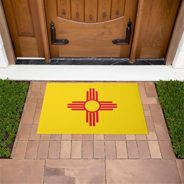 Dynamic New Mexico State Flag Graphic on a Doormat (Outdoor)