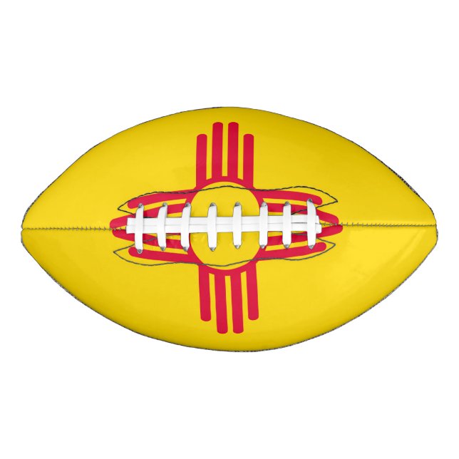Dynamic New Mexico State Flag Graphic on a Football (Front)