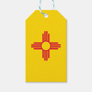 Dynamic New Mexico State Flag Graphic on a Gift Tags