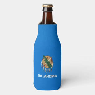 Dynamic Oklahoma State Flag Graphic on a Bottle Cooler