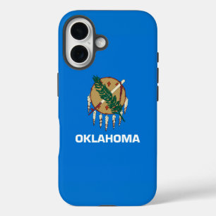 Dynamic Oklahoma State Flag Graphic on a iPhone 16 Case