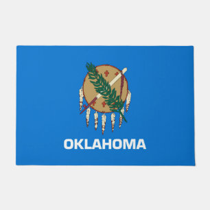 Dynamic Oklahoma State Flag Graphic on a Doormat