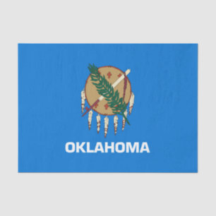 Dynamic Oklahoma State Flag Graphic on a Tissue Paper