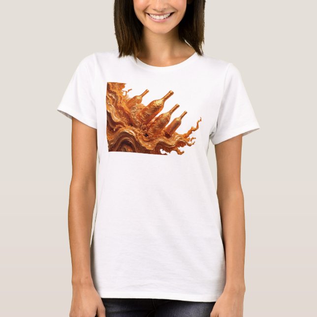 Dynamic Orange ABSTRACT ART Design T-Shirt (Front)