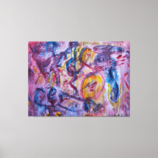 Dynamic overlaps of violet and blue tones canvas print