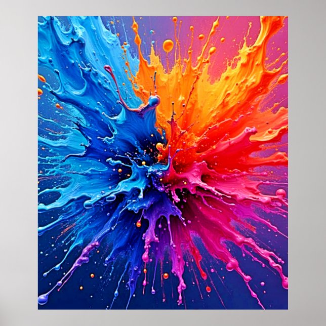 Dynamic Paint Splash Abstract Poster (Front)