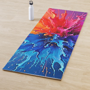 Dynamic Paint Splash Abstract Yoga Mat