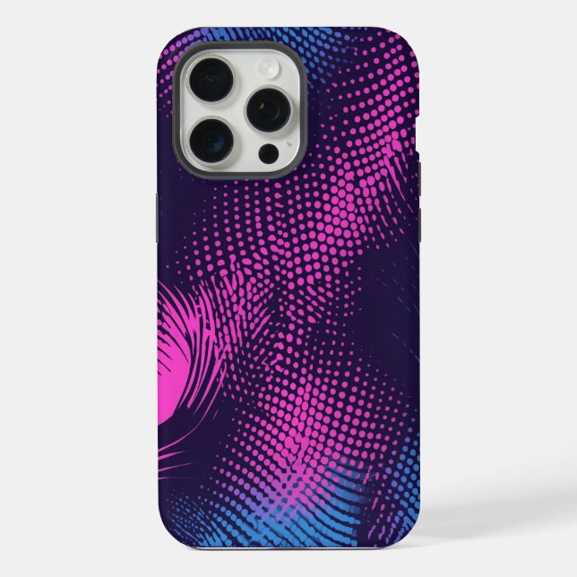 💖 Dynamic Pink & Purple Dotted Abstract Pattern iPhone Case (Back)