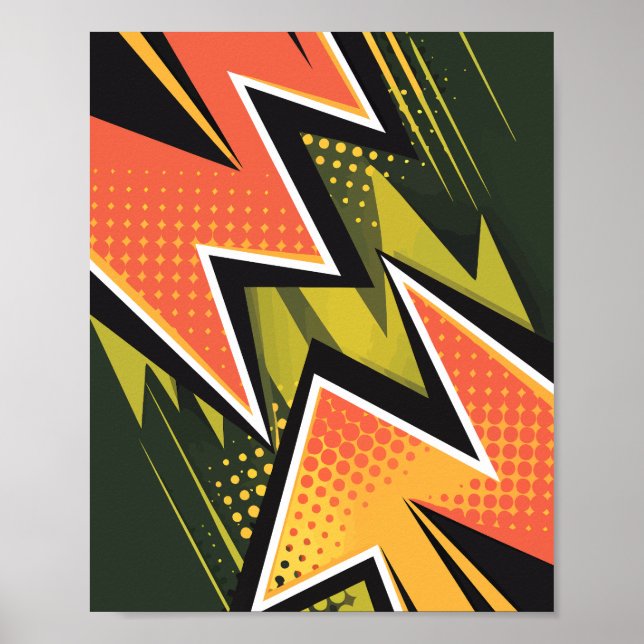 Dynamic Pop Art Arrows with Bold Colours Poster (Front)