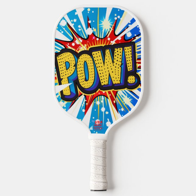 Dynamic 'POW' Comic-Style Pickleball Paddle  (Front)