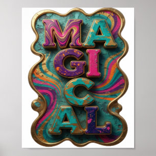 Dynamic Purple MAGICAL Statement Design Poster