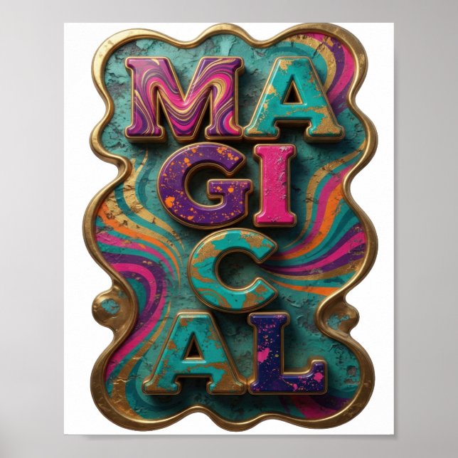 Dynamic Purple MAGICAL Statement Design Poster (Front)