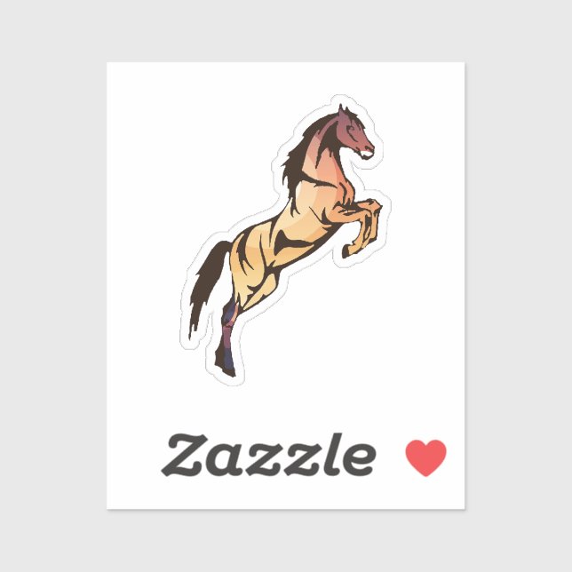 Dynamic Rearing Horse Watercolor Art Sticker (Sheet)