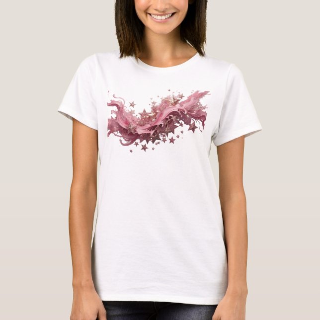 Dynamic Red PINK STAR SPLASH Shirt Design (Front)
