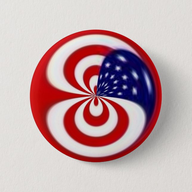 Dynamic Red White and Blue 2 Inch Round Button (Front)