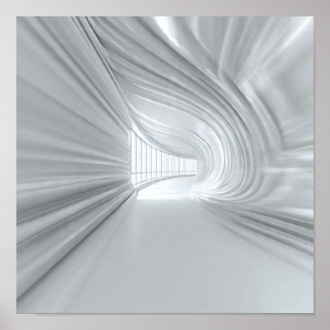 Dynamic Rippling Tunnel Optical Illusion Art Poster (Front)