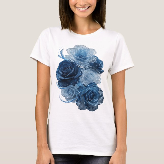 Dynamic Silver BLUE ROSES Quote Shirt (Front)
