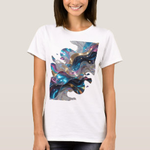 Dynamic Silver SPACE GALAXY Text Design T-Shirt