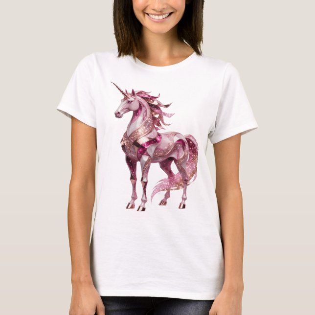 Dynamic Silver UNICORN Slogan Design T-Shirt (Front)
