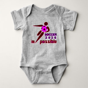 Dynamic Soccer 2026 Silhouette Design Baby Bodysuit
