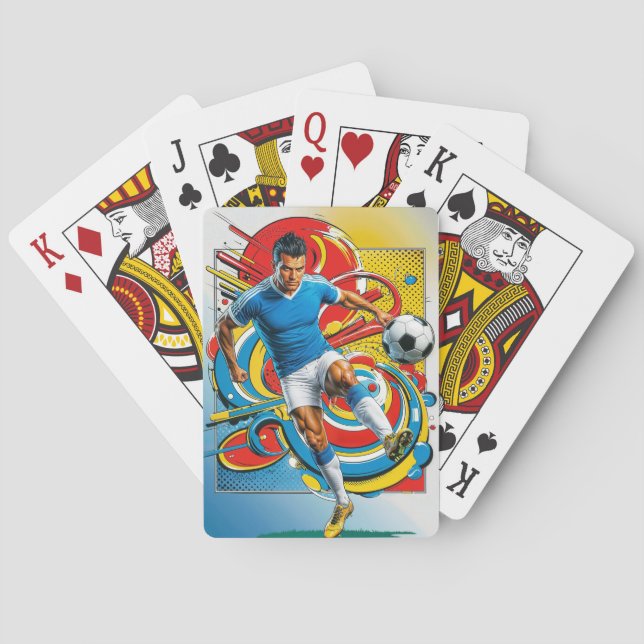 Dynamic Soccer Player in Action Playing Cards (Back)