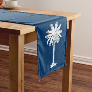 Dynamic South Carolina State Flag Graphic on a Short Table Runner