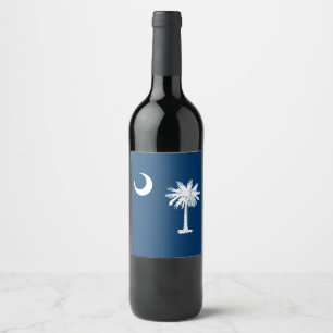 Dynamic South Carolina State Flag Graphic on a Wine Label