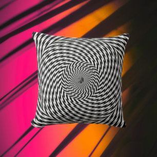 Dynamic Spiral Illusion Throw Pillow