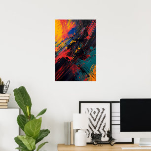 Dynamic Splatter – Modern Abstract Expressionist W Poster