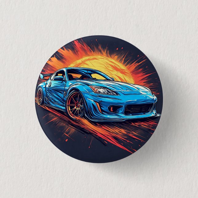 Dynamic Sports Car 1 Inch Round Button (Front)