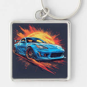Dynamic Sports Car Keychain