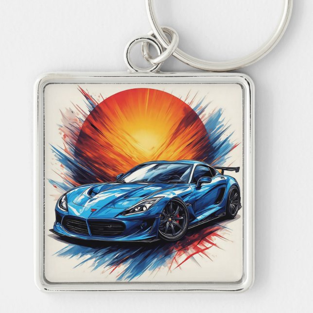 Dynamic Sports Car Keychain (Front)
