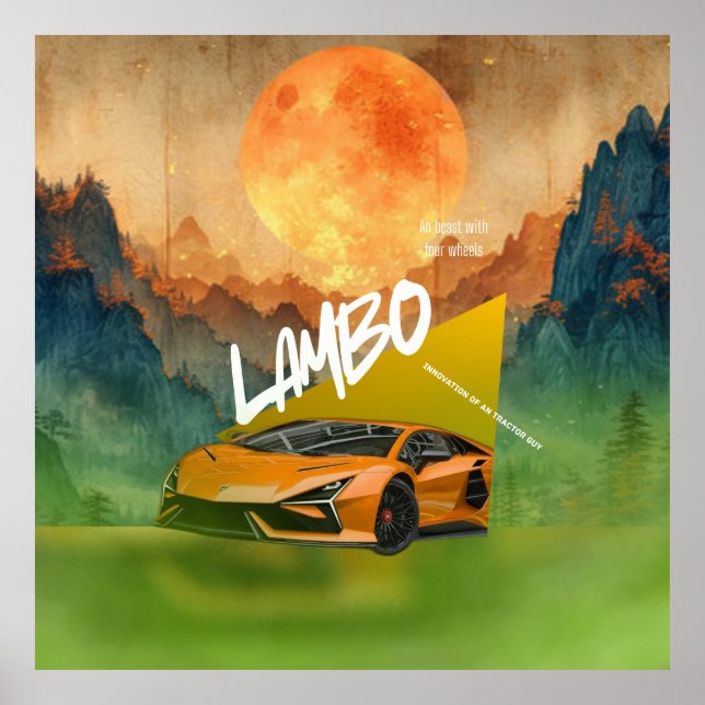 Dynamic Sports Car Wall Art Poster (Front)