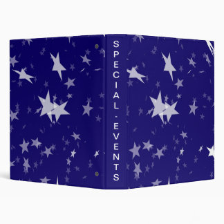 Dynamic Starfield: White Stars on Blue Background Binder