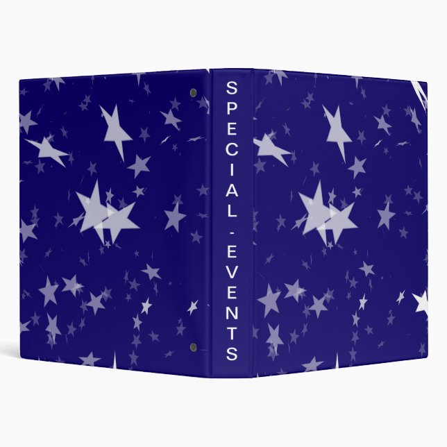 Dynamic Starfield: White Stars on Blue Background Binder (Background)