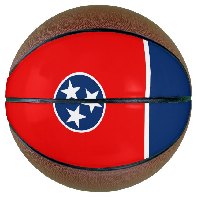 Dynamic Tennessee State Flag Graphic on a Basketball (Front)
