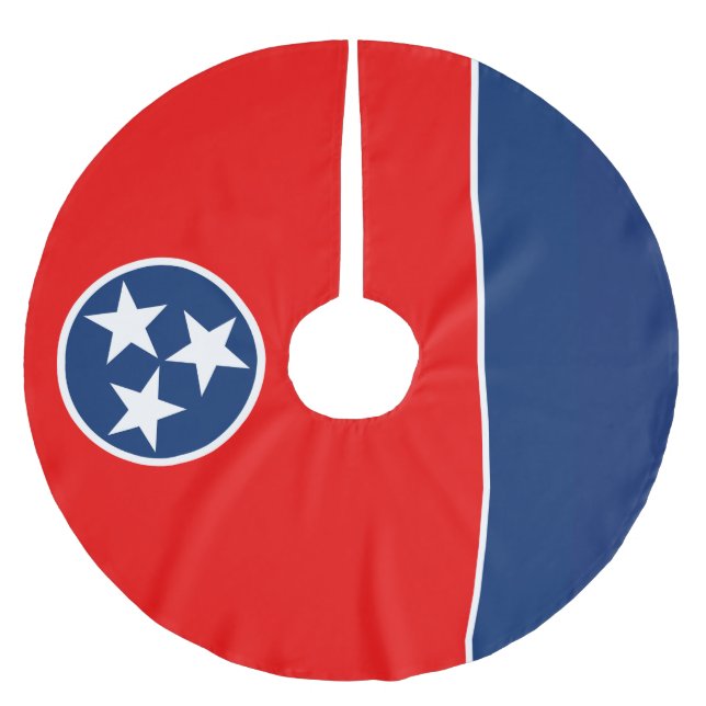 Dynamic Tennessee State Flag Graphic on a Brushed Polyester Tree Skirt (Front)