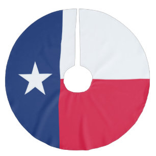 Dynamic Texas State Flag Graphic on a Brushed Polyester Tree Skirt